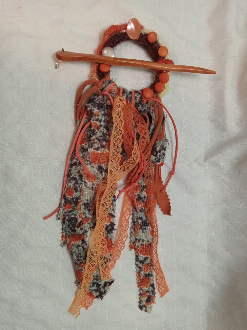 One of a kind round dreads /hair wrap made of synthetic dreads & pic